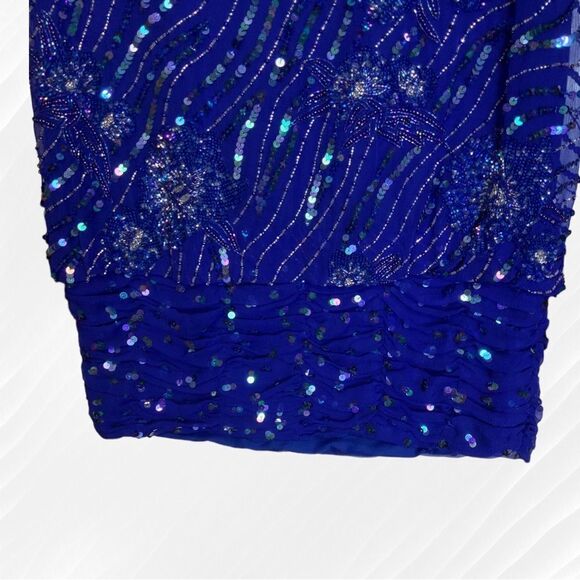 Vintage 80’s Silk Sequin and Beaded Dress Size Small - Picture 3 of 5